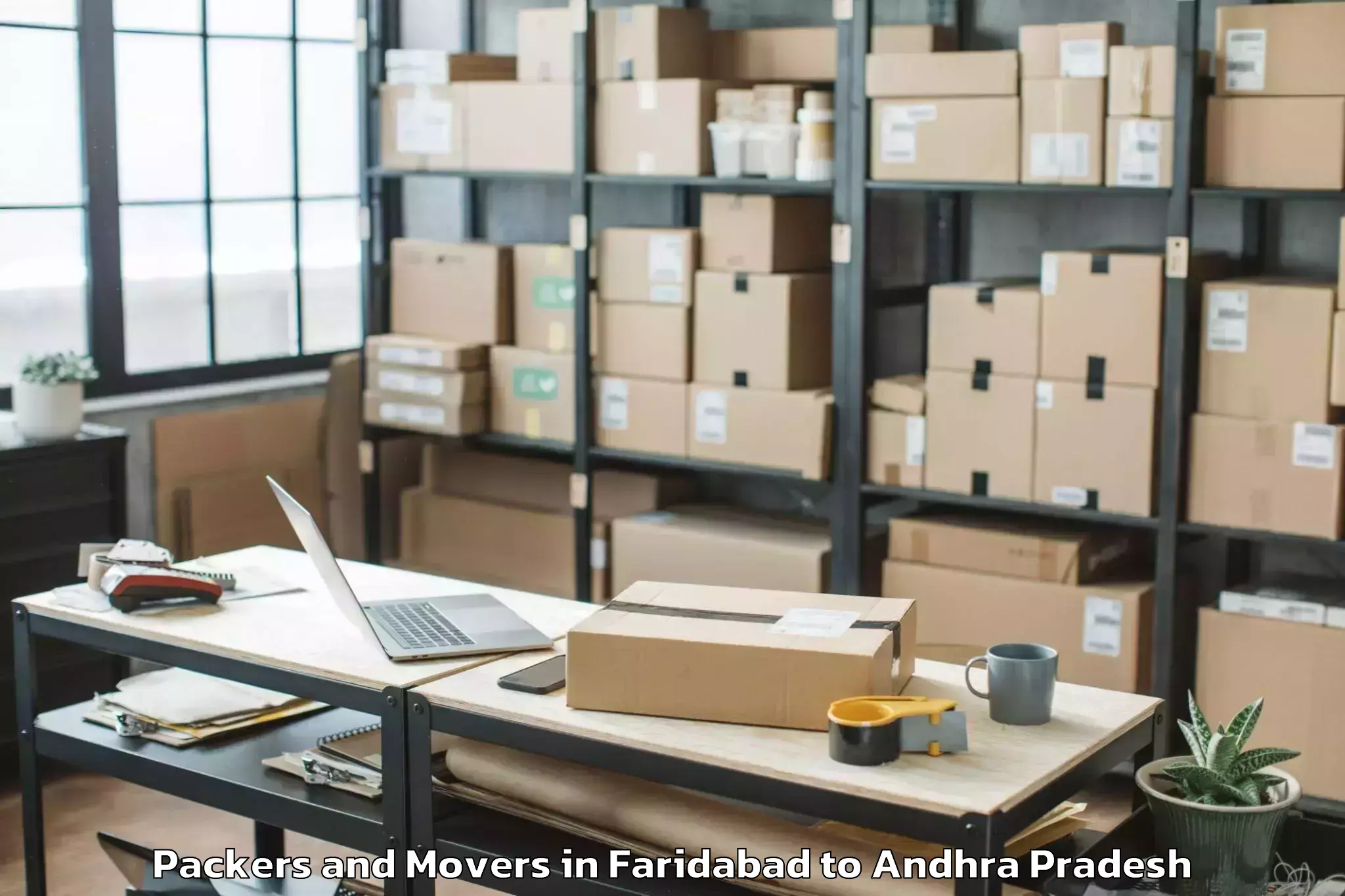 Professional Faridabad to Veerullapadu Packers And Movers